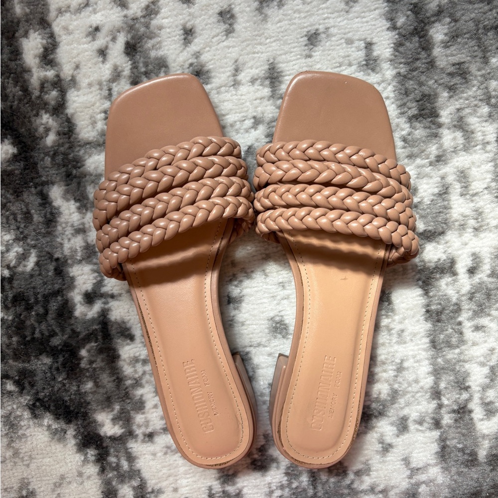 Braided Tan Slide Sandals